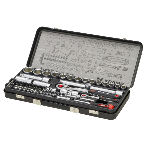 KRAMP Socket Set 1/4in + 1/2in 65pcs
