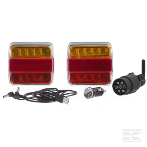 Wireless light set LED, square, 12V, Li-ion, magnetic, 106x98x7-pin
