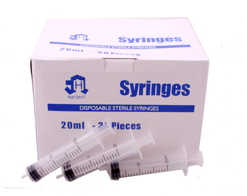 Agriject Disposable Syringe 20ml (30 Pack)