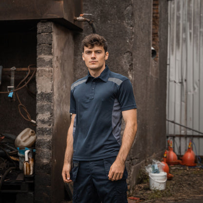 Xpert Pro Stretch Polo Shirt Navy/Grey