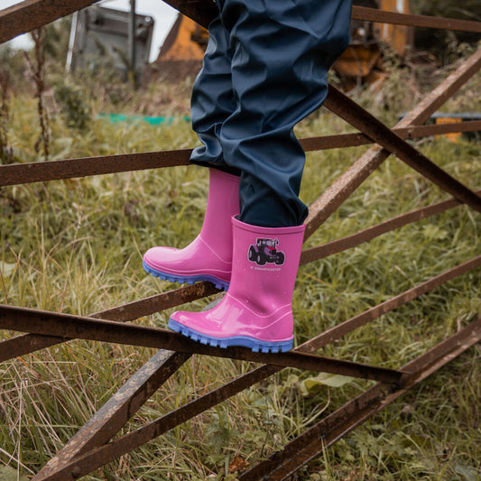 Swampmaster Junior Tractor Wellington Boot Pink/Lilac