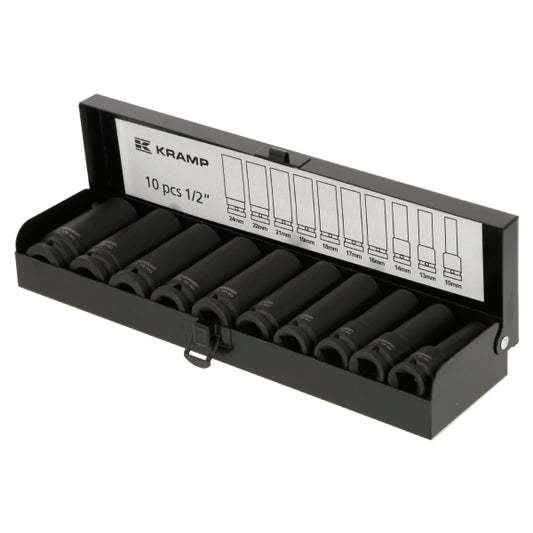 KRAMP Impact Socket Set Long 1/2in 10pcs