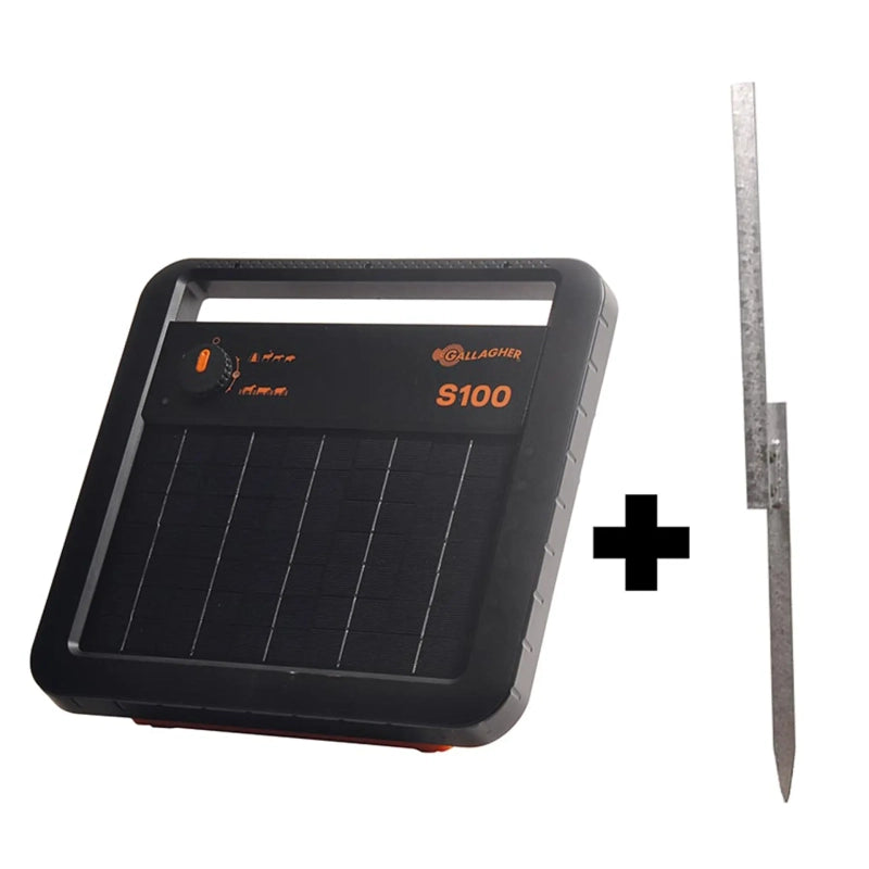 S100 Solar energiser with battery (1.0J - Solar) with free stand